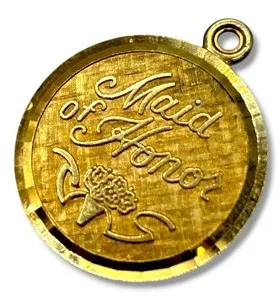 Authentic The Maid of Honor Karatclad Gold-Plated Vintage Pendant of Devotion