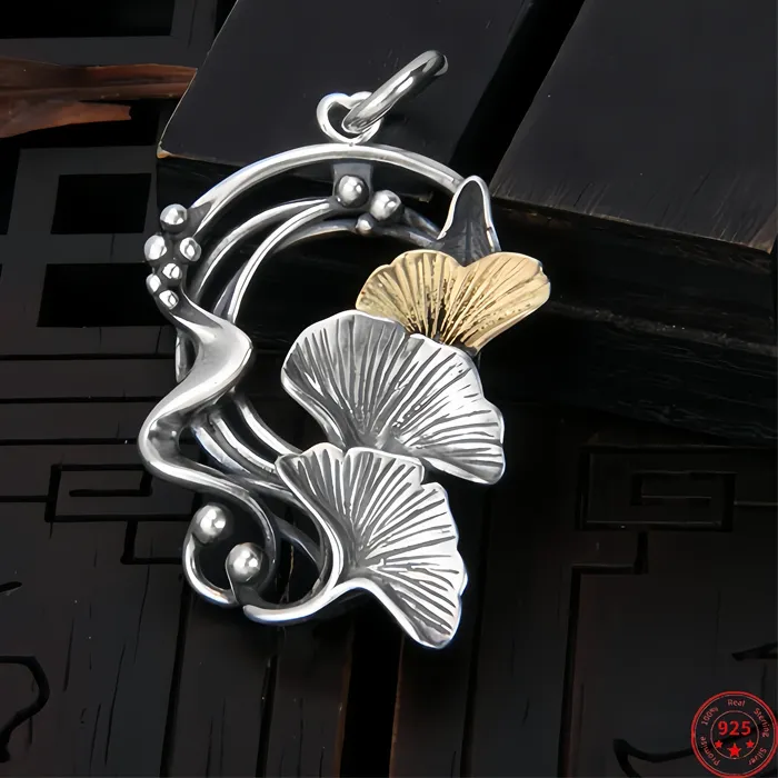 Authentic The Eternal Ginkgo Leaf S925 Silver Talisman of Vitality