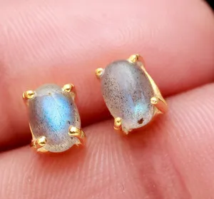 Authentic Auric Veil Labradorite Studs in Gold Fill and Sterling Silver
