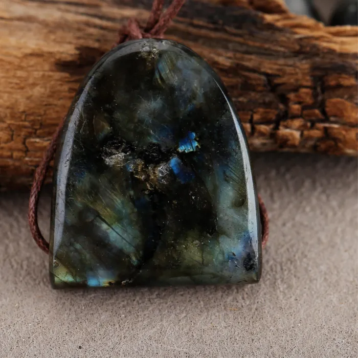 Authentic The Aurora Veil: Handcrafted Labradorite Side-Drilled Pendant Beads