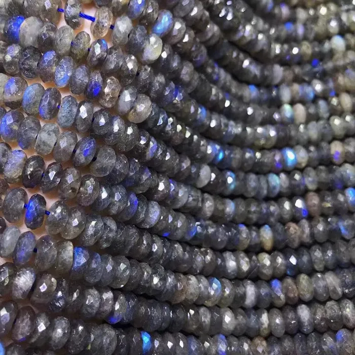Authentic Facets of the Aurora Borealis: Natural Labradorite Strand