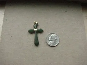 Authentic Emerald Cross of Verdant Light – Gold‑Plated Jade Talisman