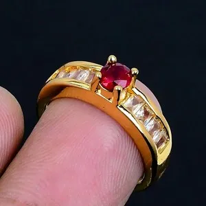 Authentic The Crimson Flame: Mozambique Garnet Sacred Gold Talisman