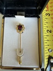 Authentic The Crimson Flame: Gold-Plated Genuine Garnet Talisman Pin