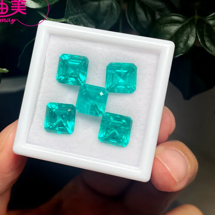 Authentic Asscher Paraiba Color With Agl Certificate Lab Grown Yttrium Aluminum Garnet With Inclusions Yag Gemstone For Jewelry Making