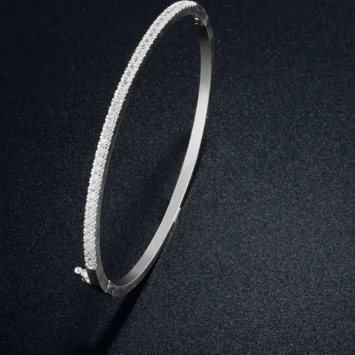 Authentic Celestial Weave Zirconia Bangle Of Radiance