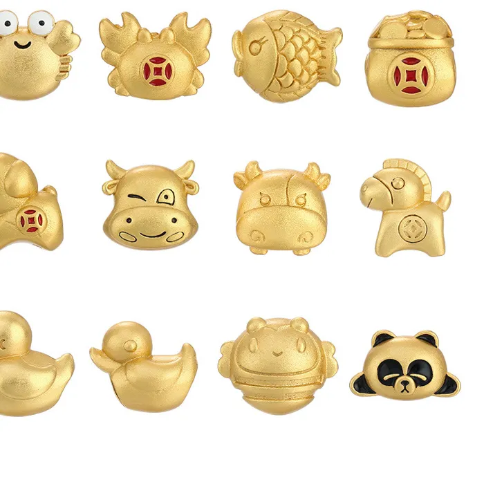 Authentic Luxury Gold Color Plated Brass Crab Duck Panda Charms Pendants High Quality Copper DIY Necklace Bracelet Jewelry Accessories