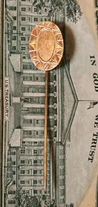 Authentic Early 20th c. Gold Plated "Compass Rose" Engraved Stick Pin c. 1900