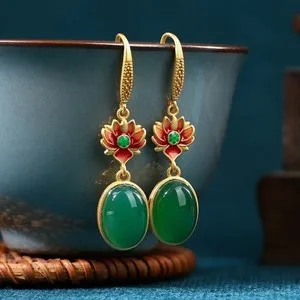 Authentic The Verdant Bloom: Sacred Lotus and Green Agate Talismans