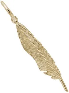 Authentic Gold-Plated Sterling Silver Feather Charm by Rembrandt
