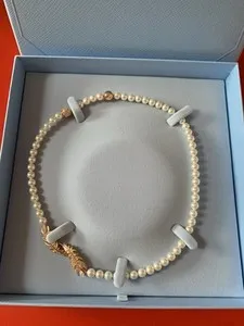 Authentic Swarovski Feather Crystal Pearl Necklace rose gold plated 5669221 genuine💕