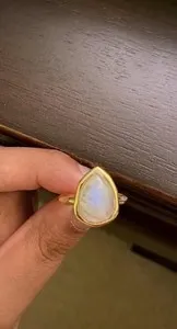 Authentic Celestial Dawn Rainbow Moonstone Ring