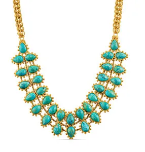 Authentic Celestial Rio Collar: 18K Gold-Plated Turquoise Amulet of Protection