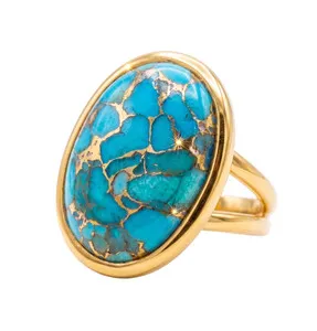 Authentic The Celestial Azure: 14K Gold-Plated Infused Turquoise Talisman