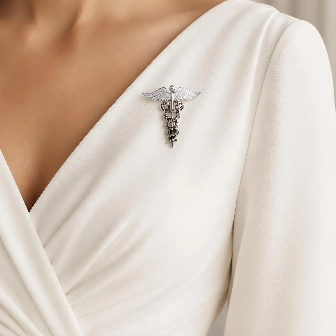 Authentic The Caduceus Rod of Vitality: Enamelled Metal Talisman of Healing and Balance