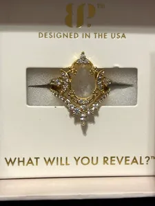 Authentic The Fearless in Bloom Moonstone Talisman in Radiant Gold Plated Finish Size 7