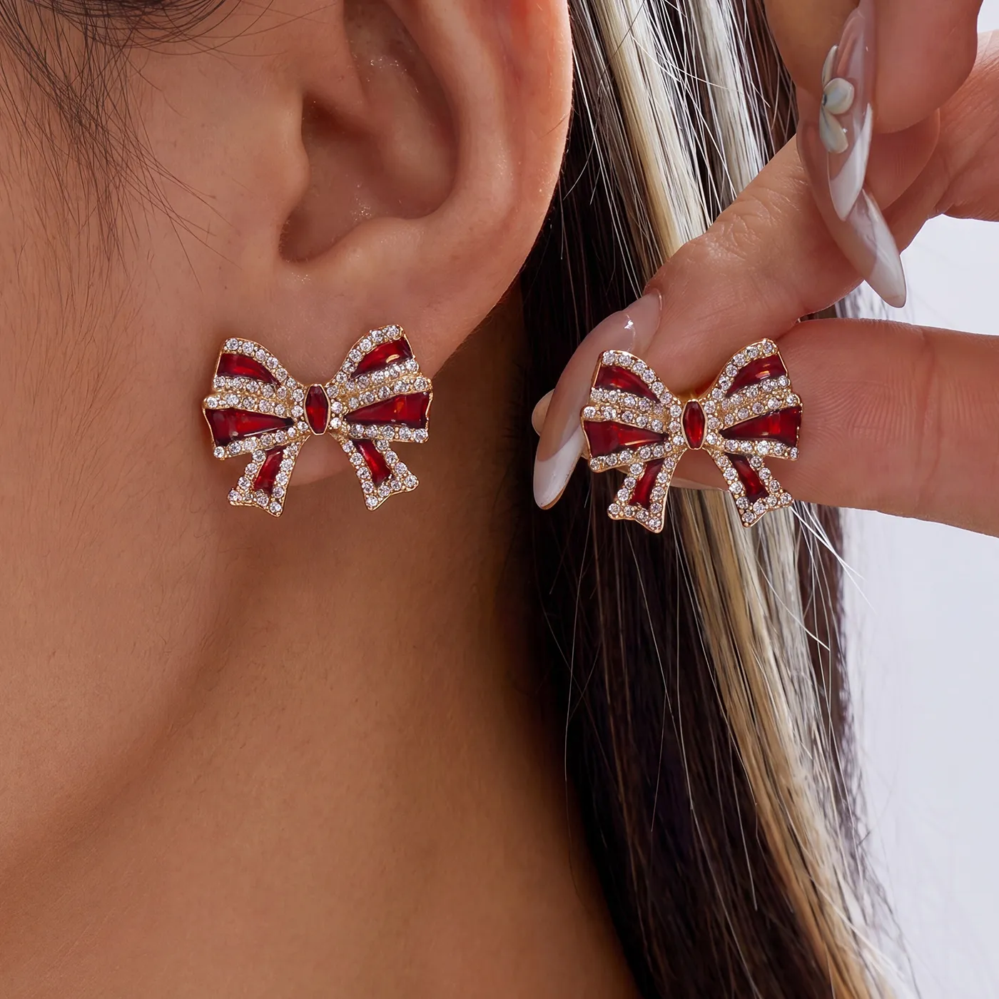 Authentic Festive Holiday Jubilee Rhinestone Talisman Earrings