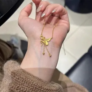 Authentic The Alchemist's Metamorphosis: Gold-Plated Winged Serpent and Butterfly Y-Drop Talisman