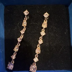 Authentic Celestial Butterfly Dangle Earrings: Gold-Plated Crystal Wings