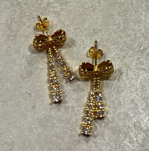 Authentic Golden Butterfly Bow Talisman Earrings