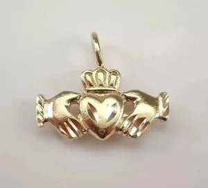 Authentic The Eternal Union: 14k Gold-Plated Claddagh Heart Pendant