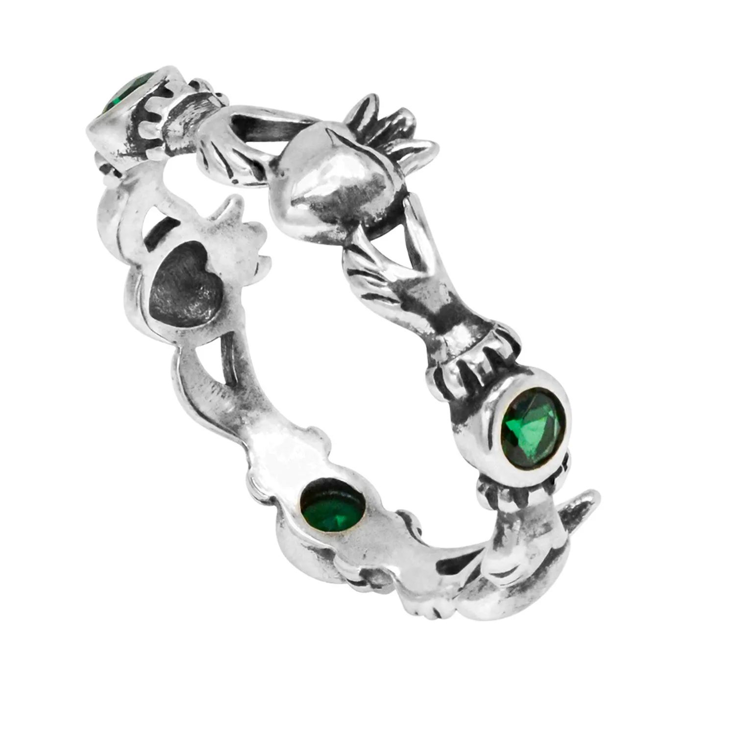 Authentic Emerald Claddagh: Celtic Love & Friendship Ring