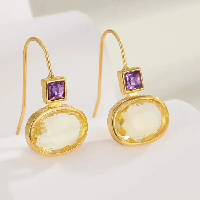 Authentic Sacred Harmony of Green and Purple: Earrings for Balance and Protection