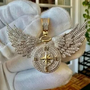 Authentic The Celestial Navigator Winged Compass Talisman in Radiant 14K Gold Finish
