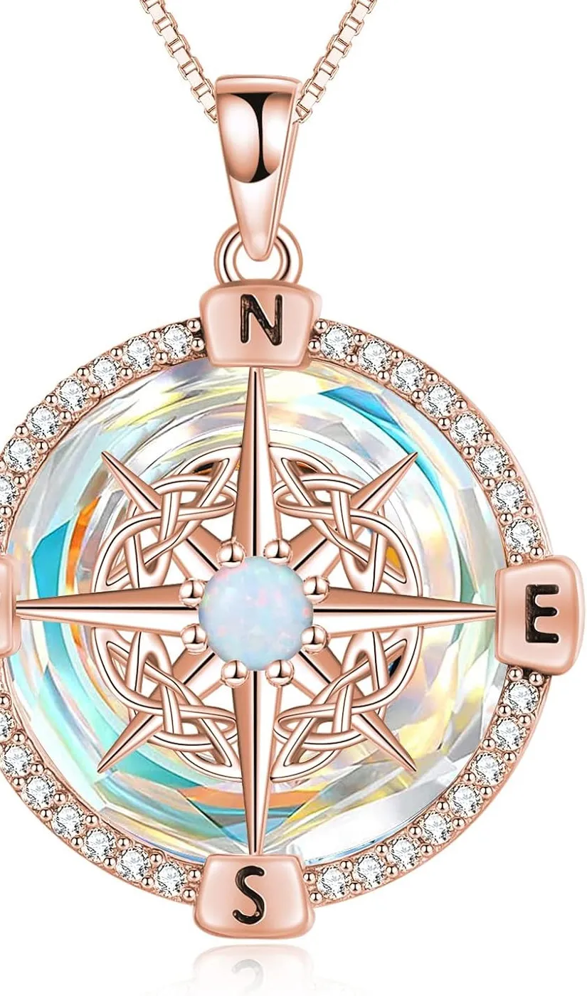 Authentic Rose‑Gold Compass of Destiny Necklace