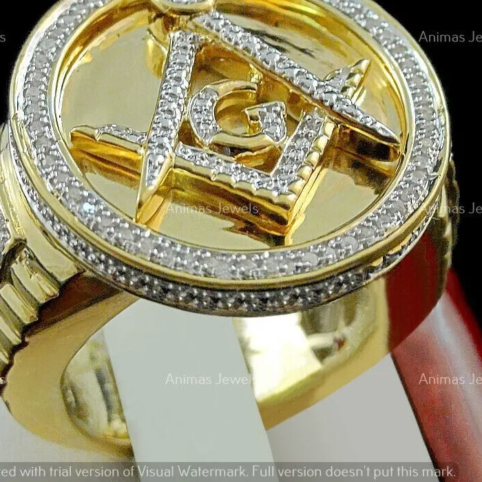 Authentic The Mason's Compass Of Light A 14K Gold- Plated Moissanite Pinky Ring For The Guiding Soul