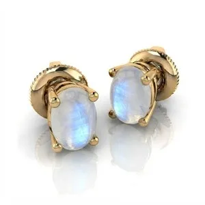 Authentic Radiant Lunar Whispers: 925 Sterling Silver Moonstone Studs