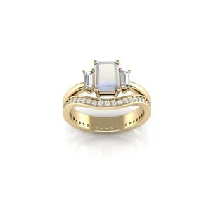 Authentic Lunar Whisper: 925 Silver Moonstone Birthstone Ring