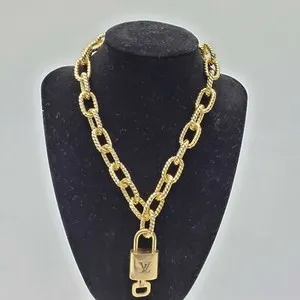 Authentic The Golden Threshold: Louis Vuitton Lock & Key Talisman Necklace