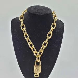 Authentic Authentic Louis Vuitton Lock & Key with Unbranded Gold Plated Chain Necklace