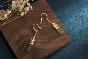 Authentic Emerald Essence Earrings: Guardian of Harmony