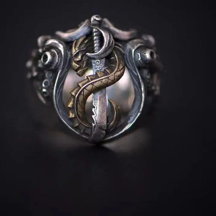 Authentic Kraken’s Embrace: Resizable Gold‑Plated Mystic Ring