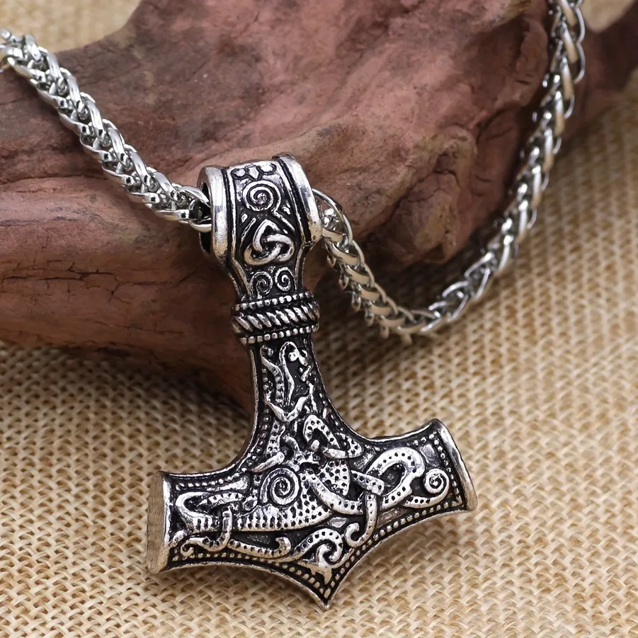 Authentic The Nordic Aegis: Odin Knot & Thor's Hammer Gold-Plated Talisman