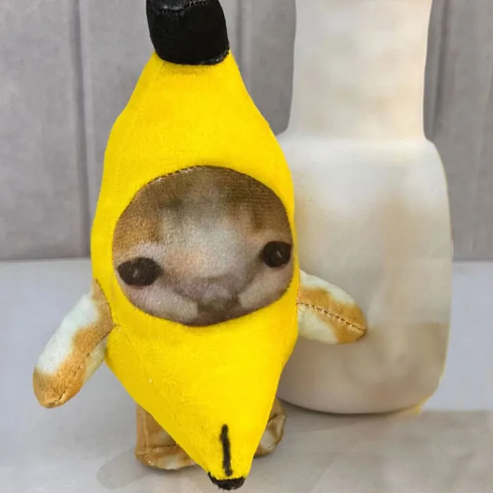 Authentic 17cm Banana Cat Whisper: Voice Pendant of Laughter & Tears