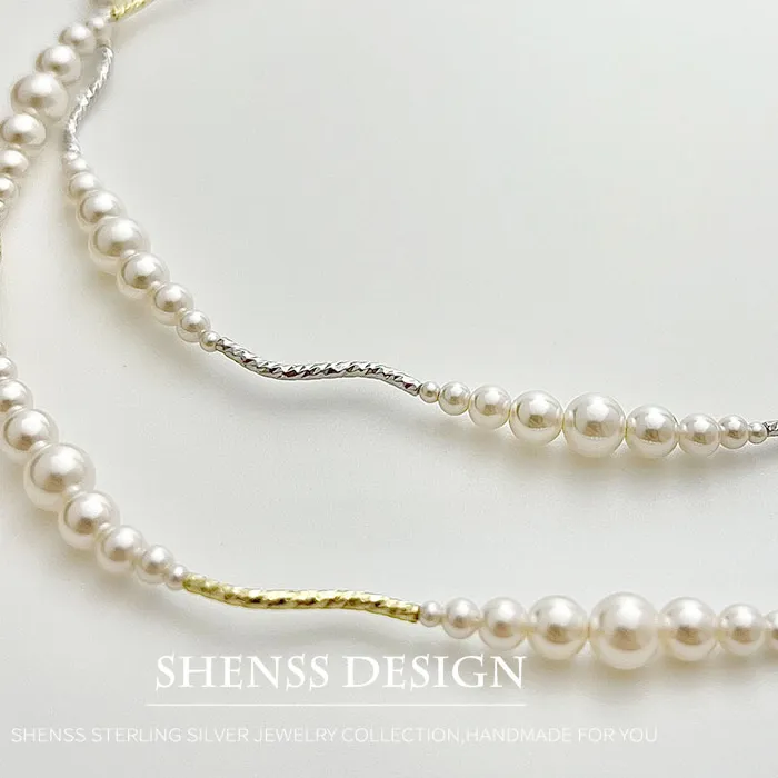 Authentic Golden Aurora Pearl Whisper Necklace‑Bracelet