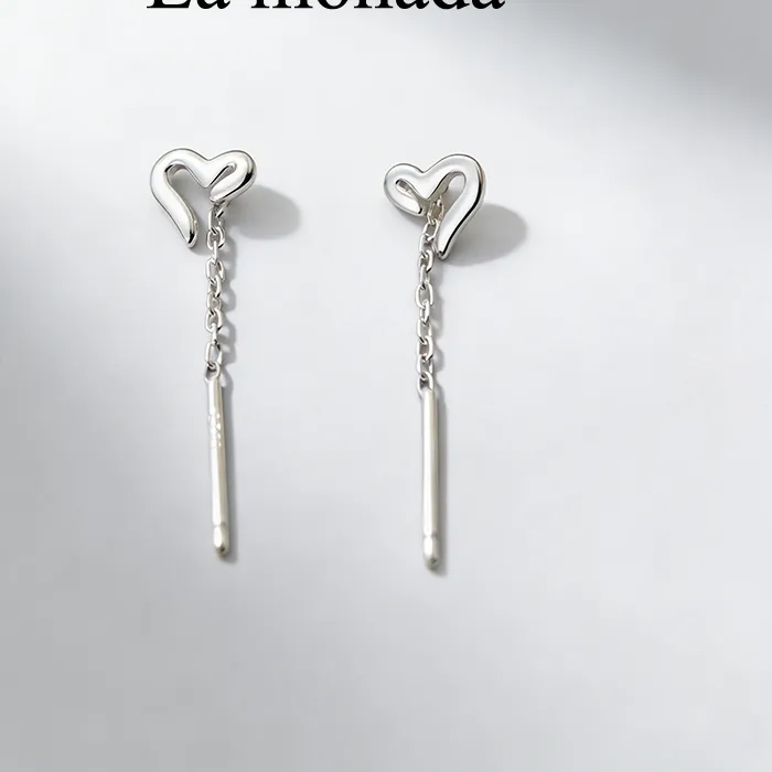 Authentic Radiant Hearth Open Heart Threader Earrings