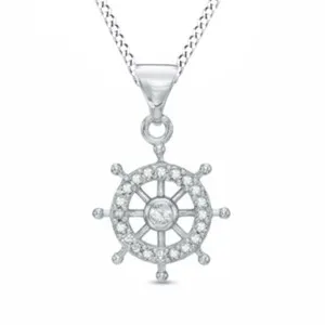 Authentic The Mariner Compass of Destiny Diamond Pendant in 14K Gold