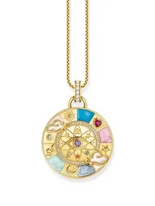 Authentic Thomas Sabo PE962-471-7 Gold-plated pendant wheel of fortune