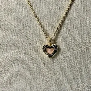 Authentic The Golden Heart of Rose Quartz 18K Gold Plated Pendant Necklace