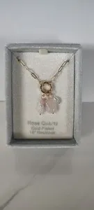 Authentic City X City Rose Quartz Gold Plated Necklace