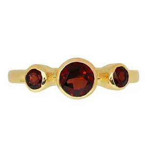 Authentic Hessonite Eclipse: 18K Gold‑Plated Madagascar Ring of Radiant Protection