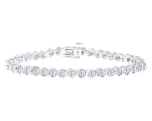 Authentic Sacred Sincerity: 14K White Gold Plated Tennis Bracelet