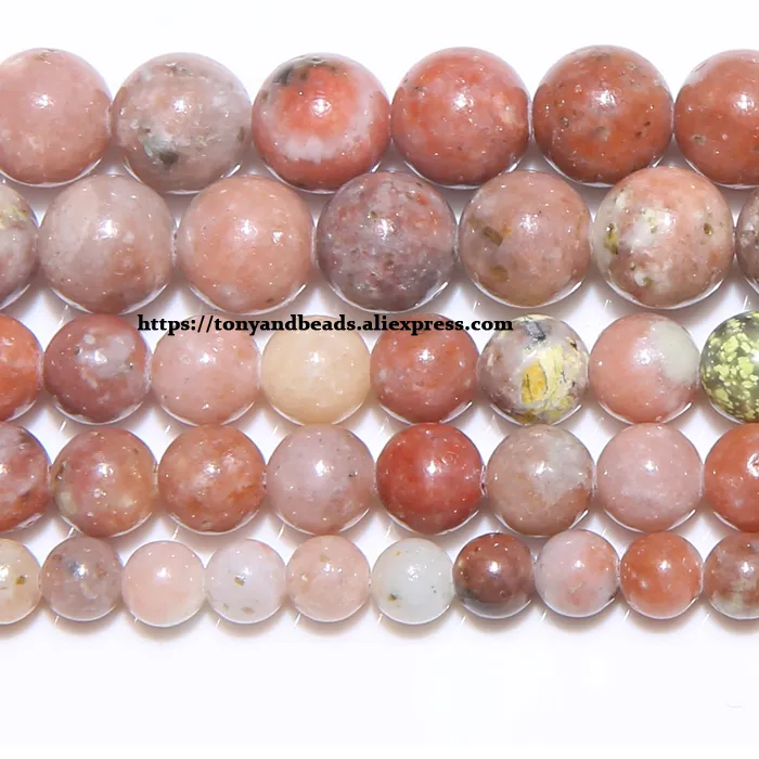 Authentic Natural Stone China Material Pink Opal Round Loose Beads 6 8 10 Mm Pick Size For Jewelry Making