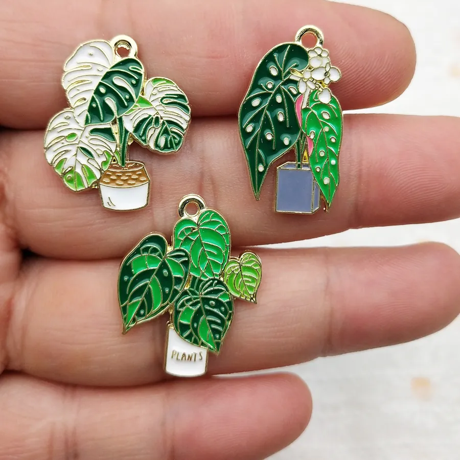 Authentic Botanical Vitality: Gold-Plated Verdant Sprout Talismans