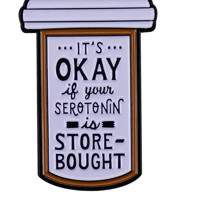 Authentic Serotonin Elixir Enamel Pin – Sacred Badge of Mindful Healing