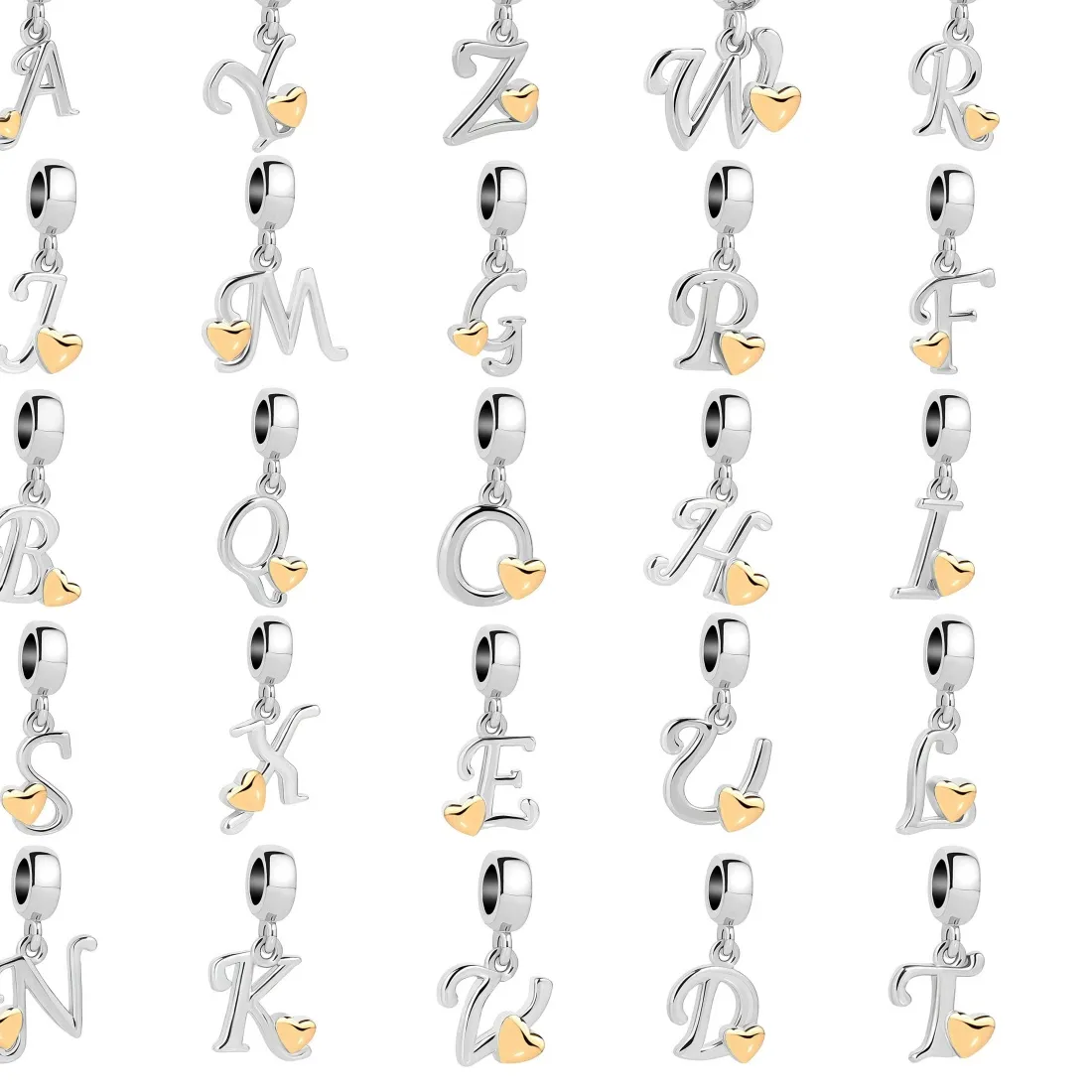Authentic The Sigil of Identity: Sterling-Plated Alphabet Dangle Charms